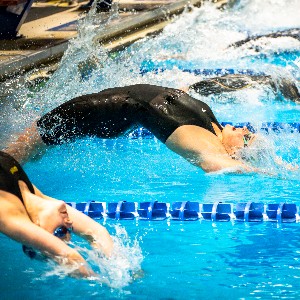 Swimmer starting their race